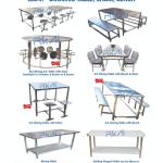 SS Dining Table with Stool